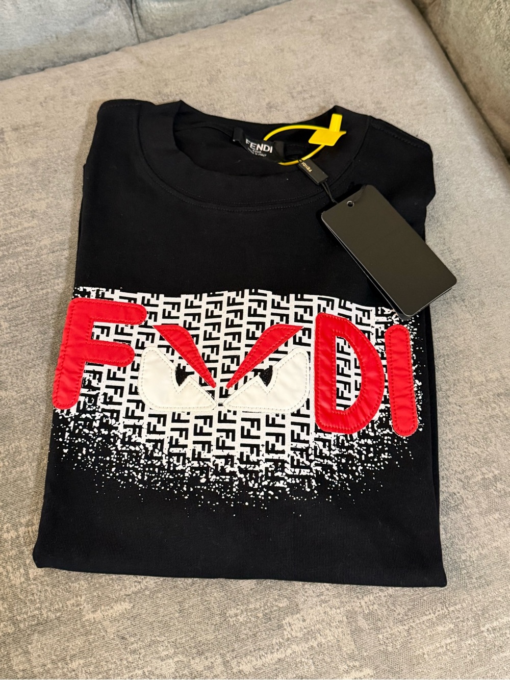 Black Short-Sleeve Tee with Red Logo Graphic - Picture 1 of 5